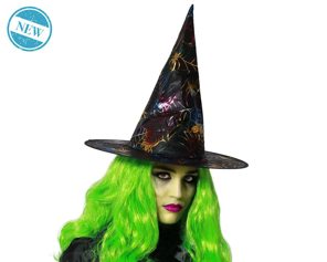 chapeau multicolore en toile d’araignée pour sorcière