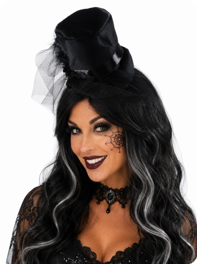 chapeau noir diadème burlesque