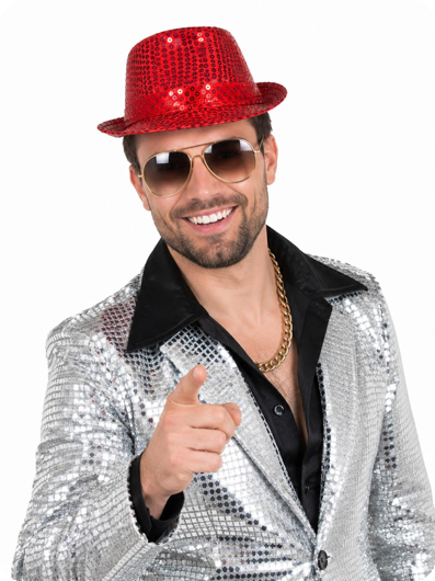 Chapeau pailleté rouge