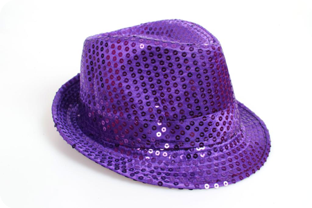 Chapeau pailleté violet