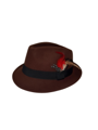 Chapeau tyrolien de luxe avec plume marron