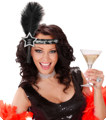 Charleston hair Ribbon happy newyear silver-black