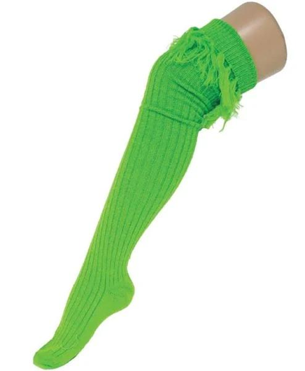 chaussettes hautes fluo vertes