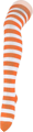 Chaussettes rayées blanc/orange fluo