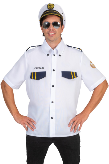 Chemise blanche de capitaine à manches courtes