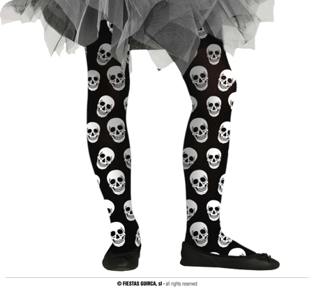Children's Halloween tights 3-6 years skully