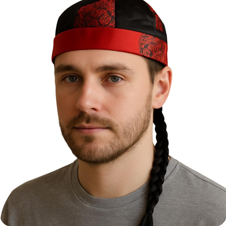 Chinese hat with braid.