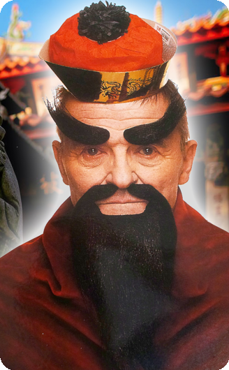Chinese valse baard en valse wenkbrauwen Ling