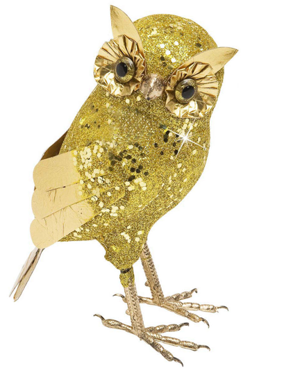 Chouette Or à paillettes 18.5 cm