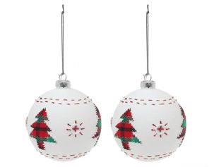 christmas ball white with tree