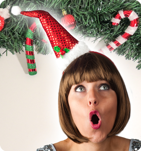 Christmas hat on headgear