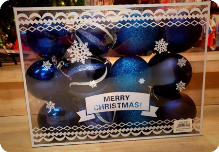 Classic box Christmas balls blue 24 pieces