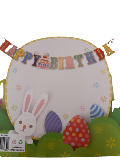 Classic Happy birthday banner met taart
