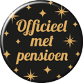 Classy party button  officieel met pensioen