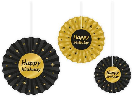 Classy Party Paper Fan - Happy Birthday