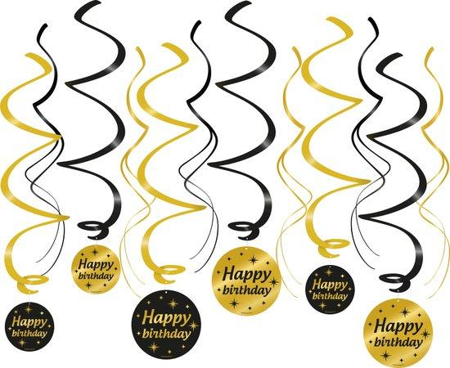 Classy party swirls - Happy birthday