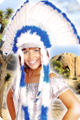Coiffe de luxe Indiens bleu