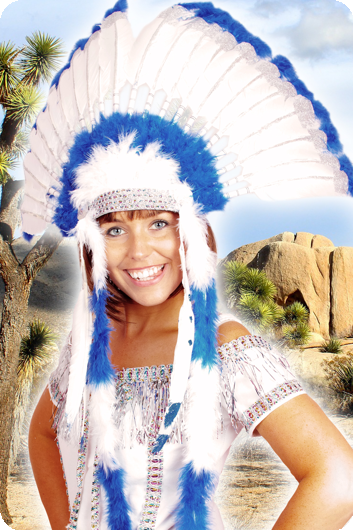 Coiffe de luxe Indiens bleu