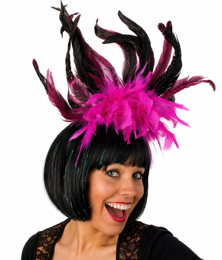Coiffe de plumes Brésil fuchsia