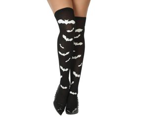 collants d’Halloween chauve-souris blanches