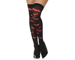 collants d’halloween pour chauves-souris rouges