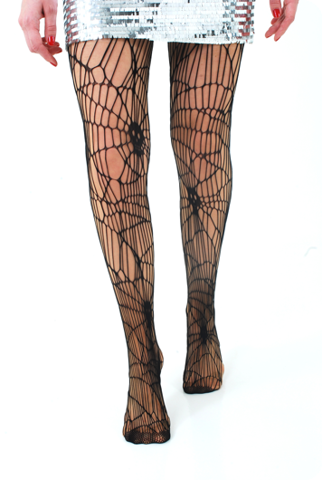 collants nets avec motif de crâne