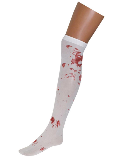 collants à genoux tachés de sang