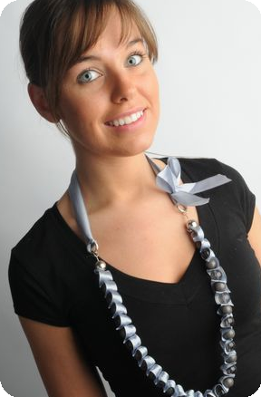 Collier argent en Satin