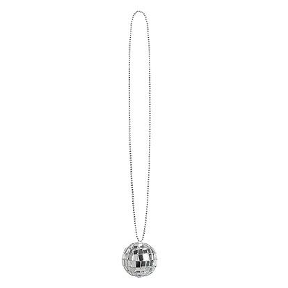 Collier boule disco argenté