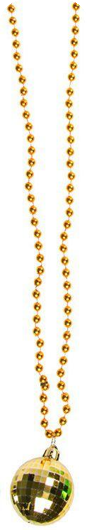Collier boule disco doré