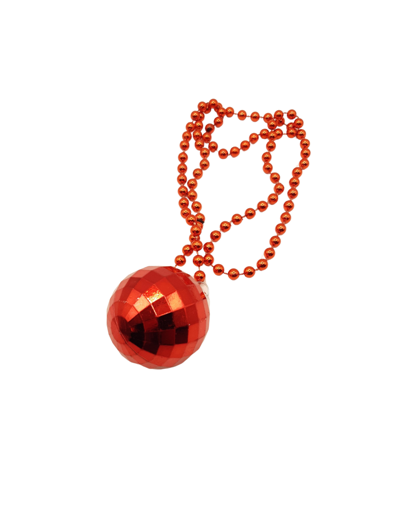 Collier boule à facettes rouge