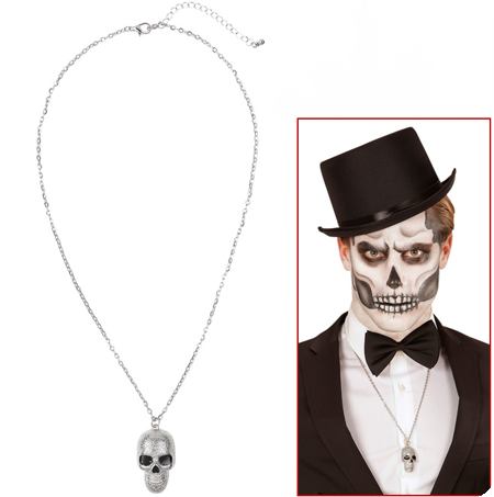 Collier de crâne d'argent