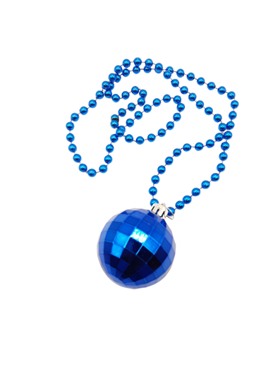 Collier disco à pendentif boule bleue