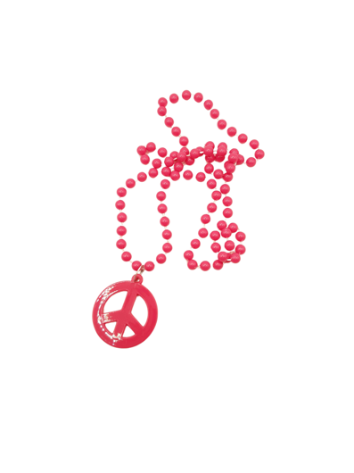 Collier hippie de paix rose