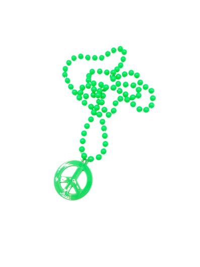 Collier hippie de paix vert