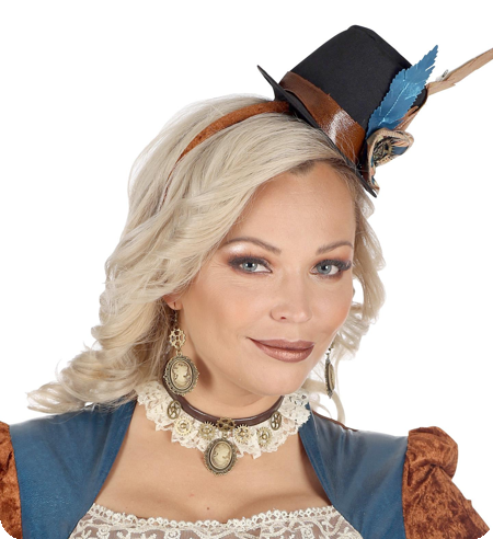 Collier ras-de-cou en boucles d'oreilles camée steampunk
