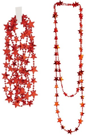 Collier rouge avec étoiles 210 cm