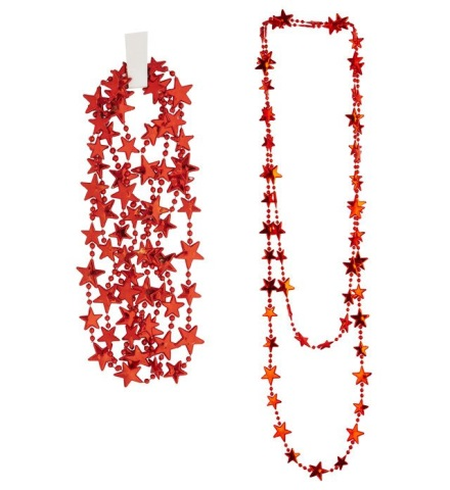 Collier rouge avec étoiles 210 cm