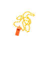 Collier sifflet fluo orange