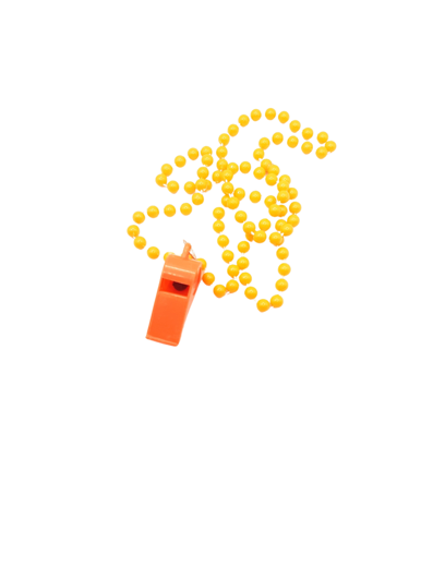Collier sifflet fluo orange