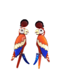 Colored parrot earrings