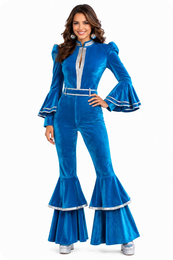 Combinaison disco de luxe Abba pour femmes