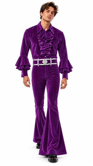 Combinaison disco de luxe violette Nicole