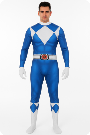 Costume de Power Ranger bleu pour adulte