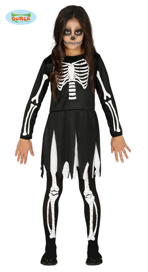 Costume d'Halloween de squelette pour des filles