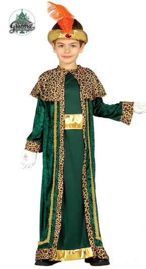 Costume vert de roi pour des enfants