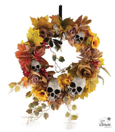 couronne de porte d'Halloween automne