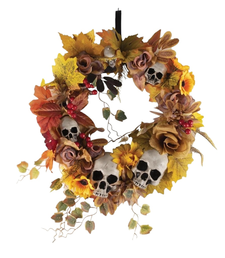 couronne de porte d'Halloween automne