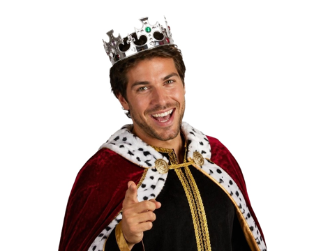 Couronne de Roi en Plastique Argenté