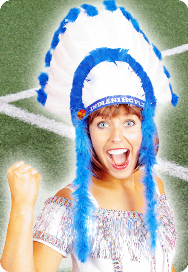 couvre-chef indien bleu blanc